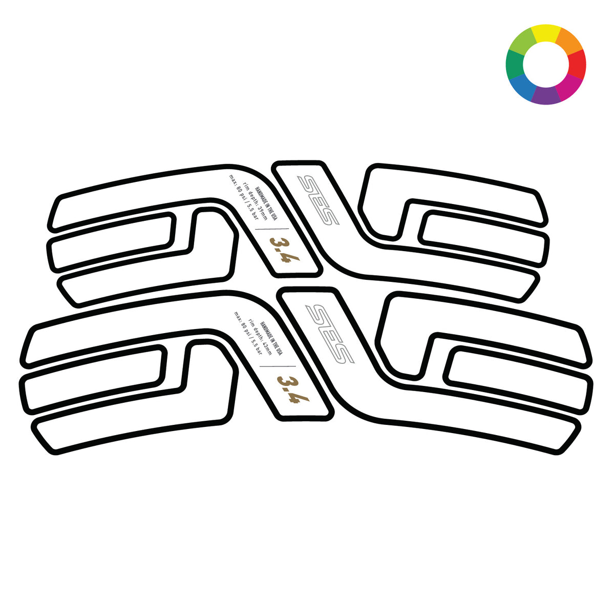 Custom ENVE SES 3.4 Rim Decals | Fully Customizable – Ground