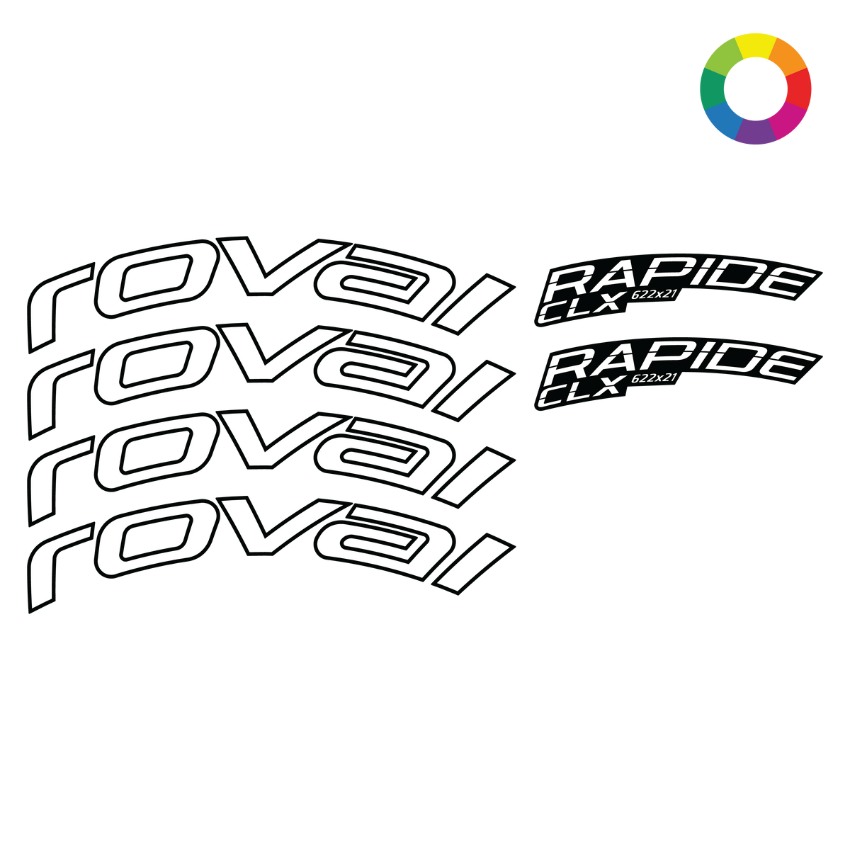 Custom 2022 Roval Rapide CLX II Rim Decals | Fully Customizable