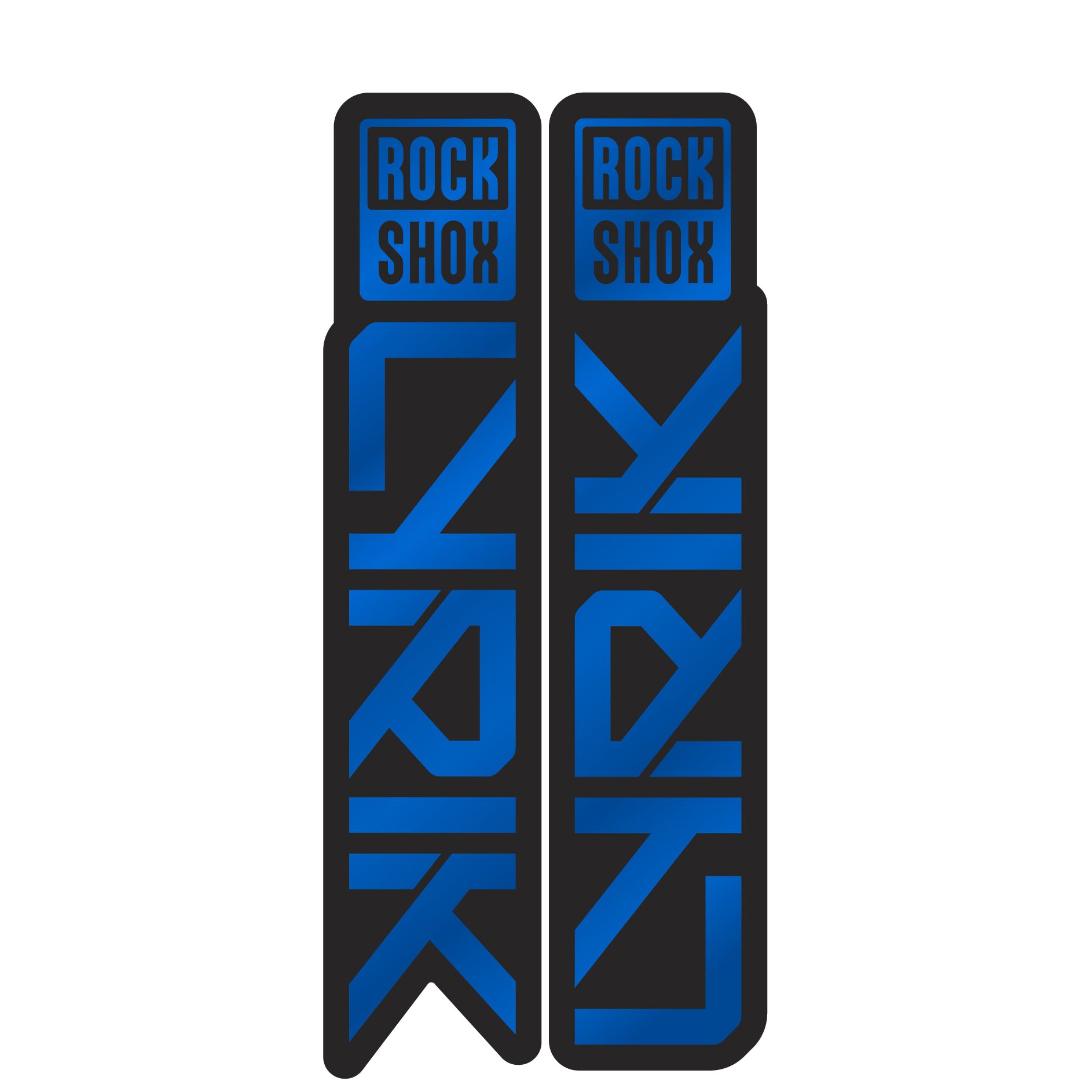 thumbnail image 2 of Rockshox RECON Style Fork Decal Set – Blue/Black Laminated Vinyl – Made In Aus 2 of 5