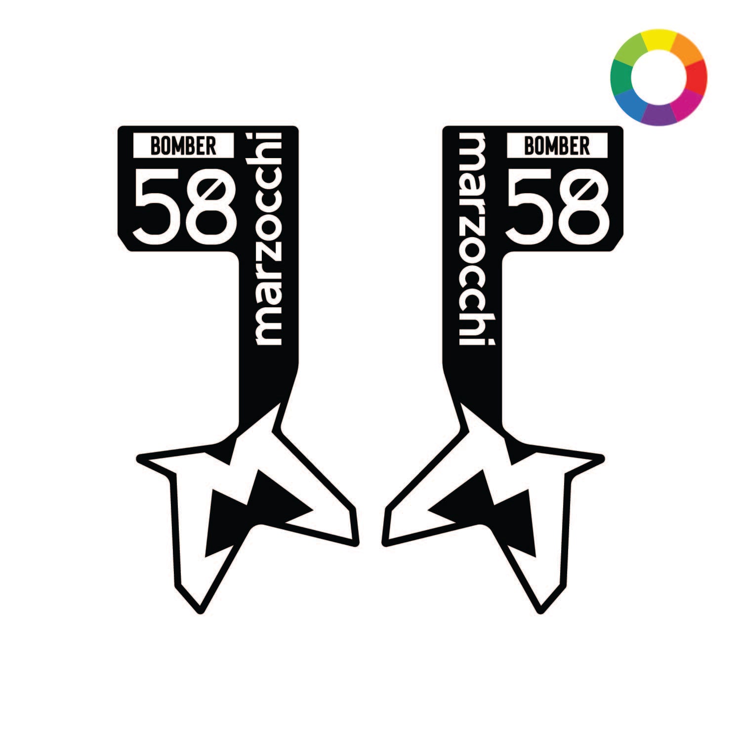 58 Racing Sticker Custom 2025 Marzocchi Bomber 58 Decal | Fully Customizable – Ground ...