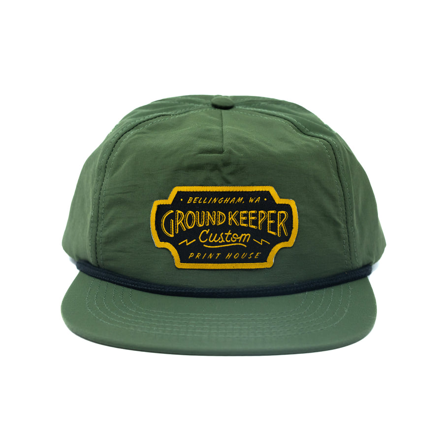 Military Green 5-Panel Nylon Hat
