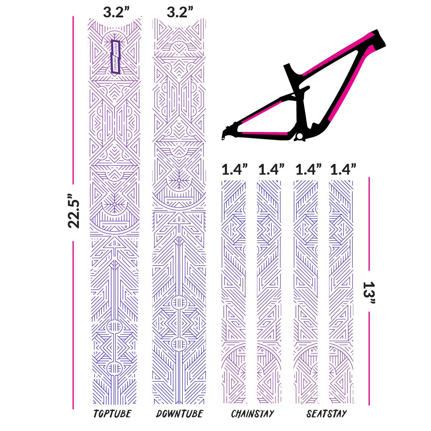 Ground Keeper Maze Runner Frame Keeper Bicycle Frame Protection Ground Keeper Custom
